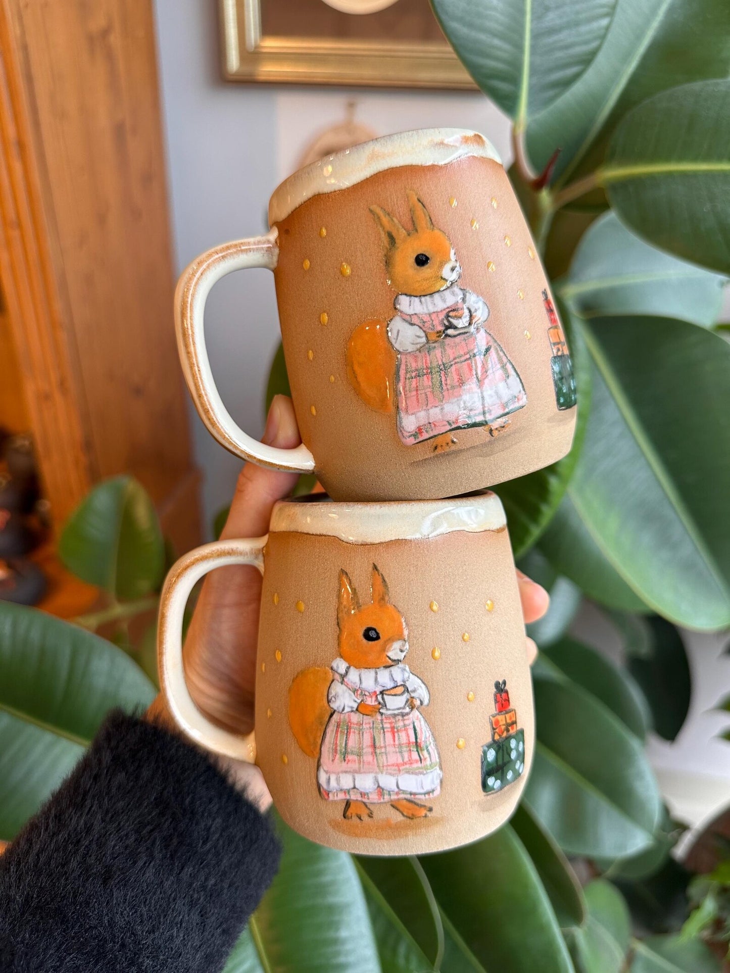 Stoneware Mug – Squirrel in Dress