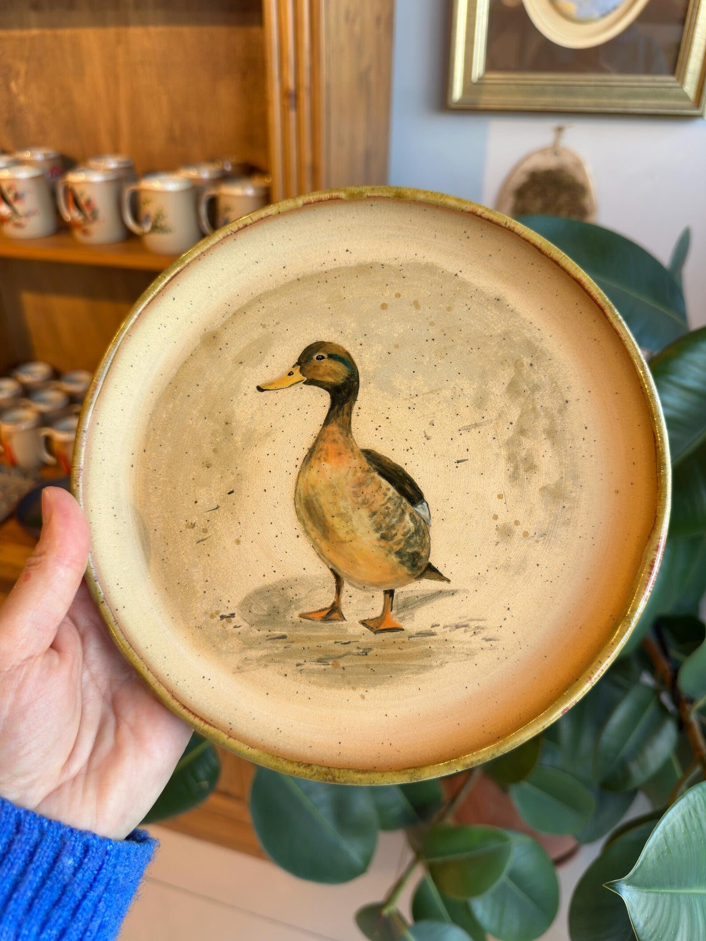 Stoneware Plate – Standing Mallard Duck