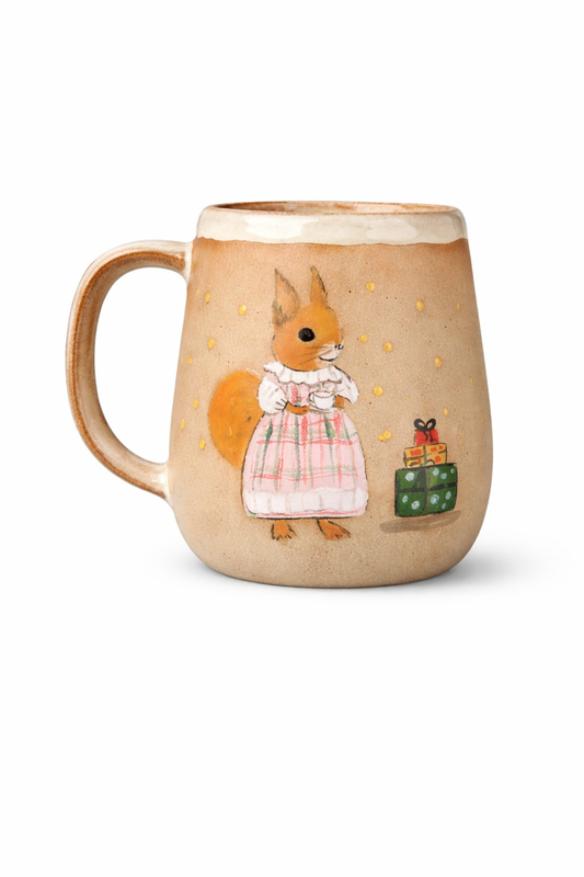 Stoneware Mug – Squirrel in Dress