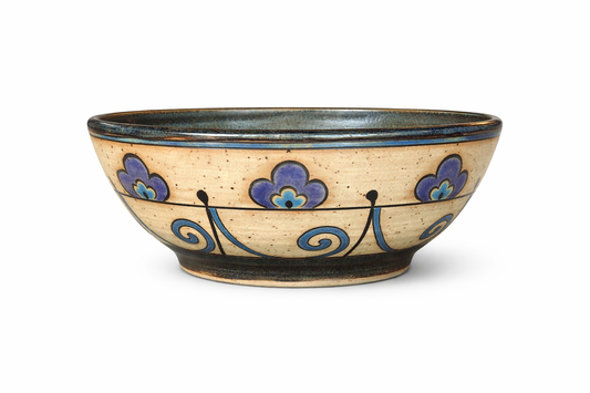 Stoneware Bowl – Blue Floral Rosette