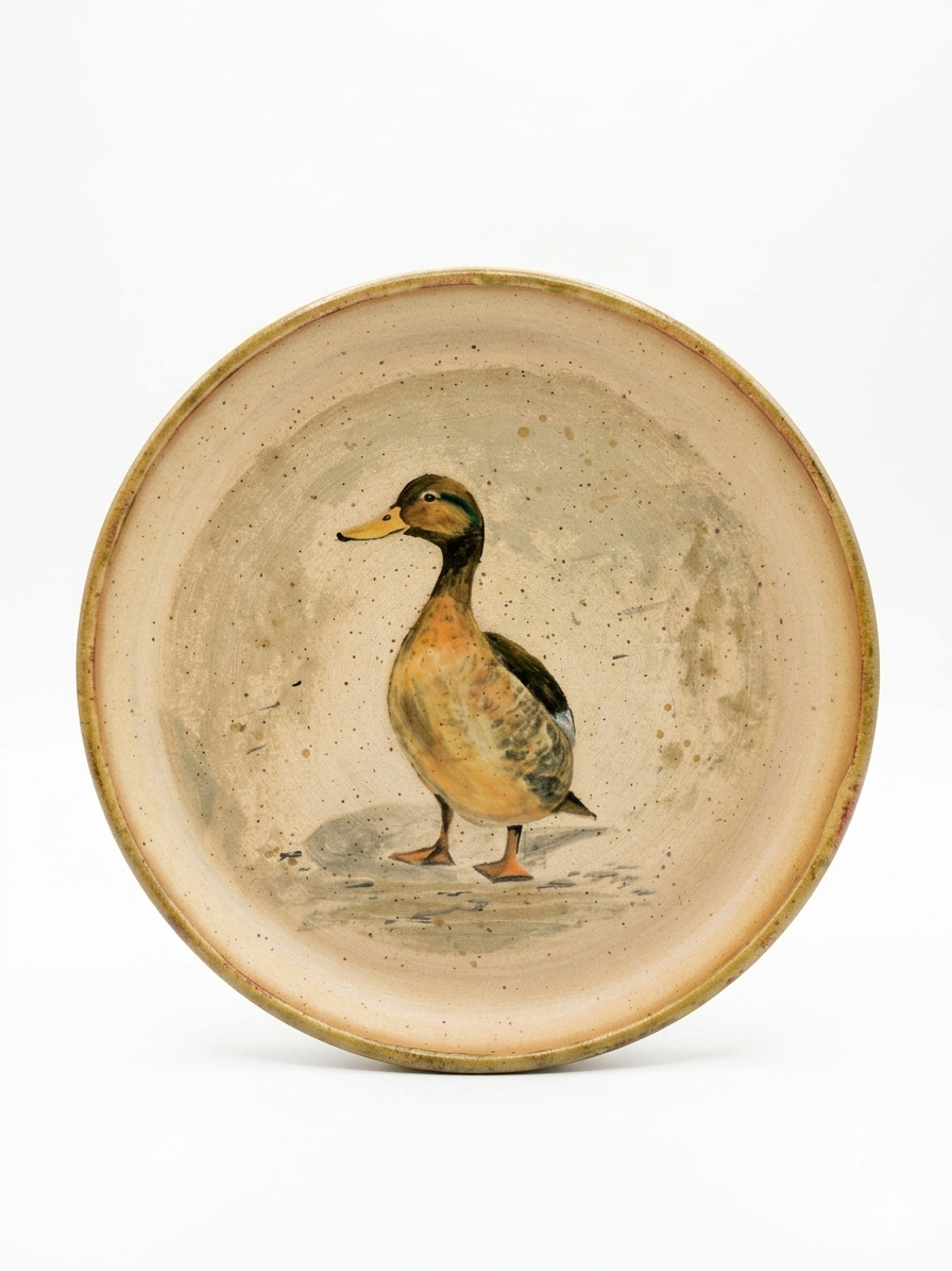 Stoneware Plate – Standing Mallard Duck