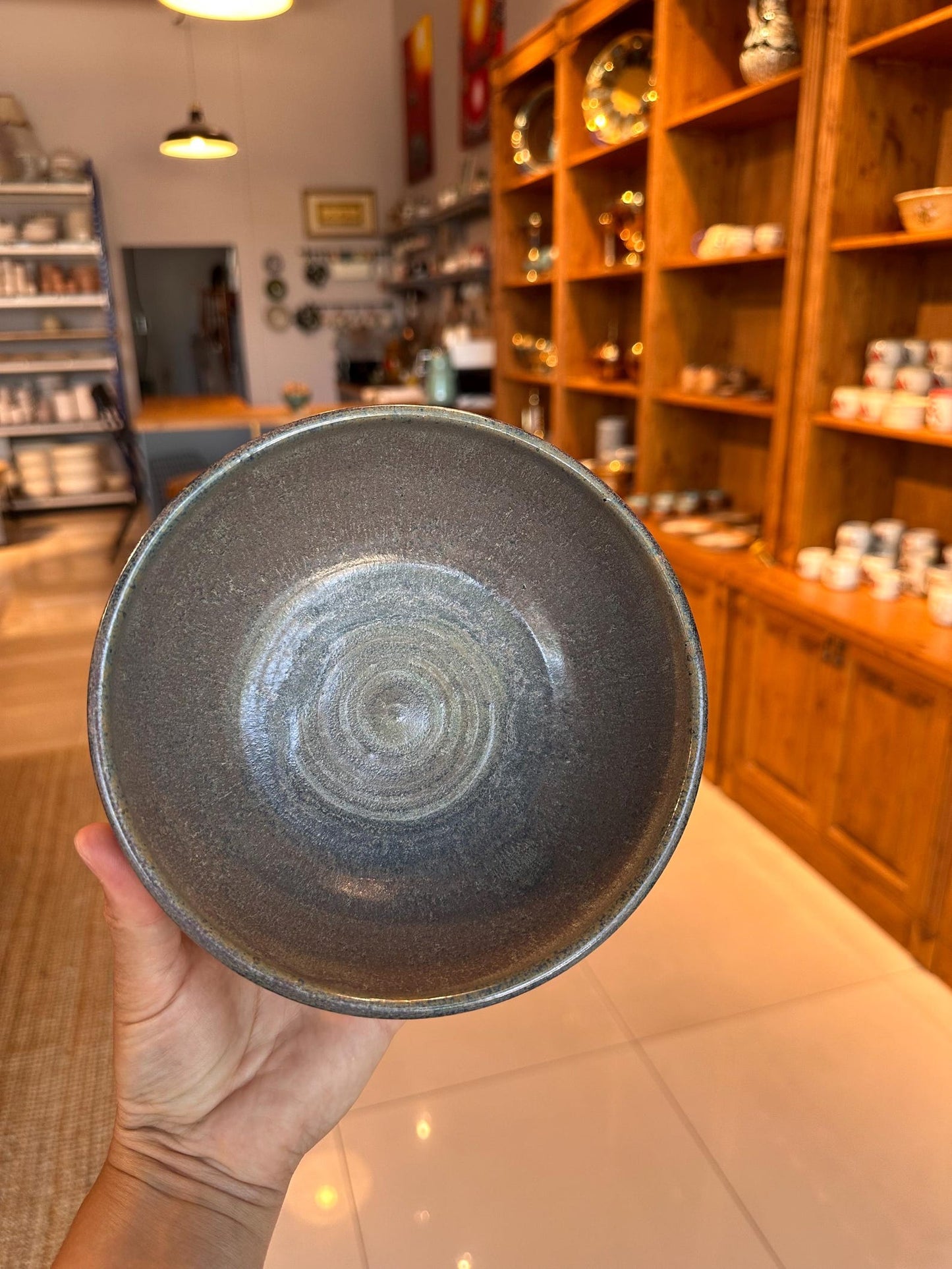 Stoneware Bowl – Blue Floral Rosette