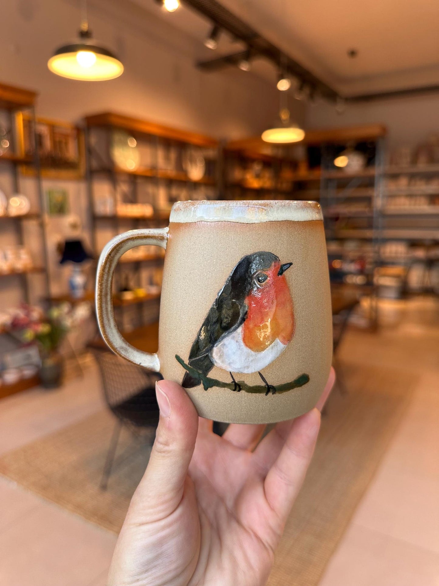 Stoneware Mug – Robin on Bare Branch