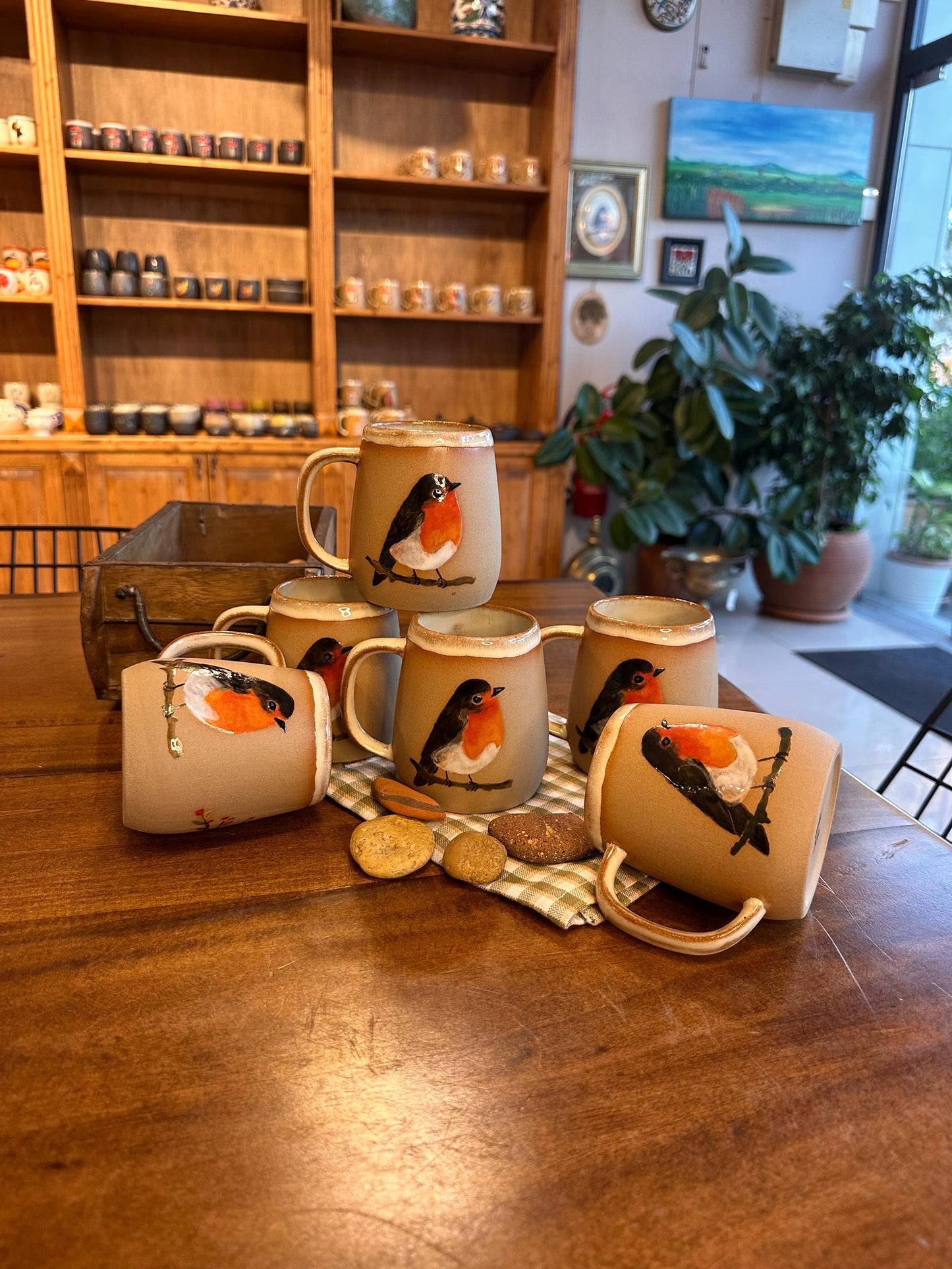 Stoneware Mug – Robin on Bare Branch