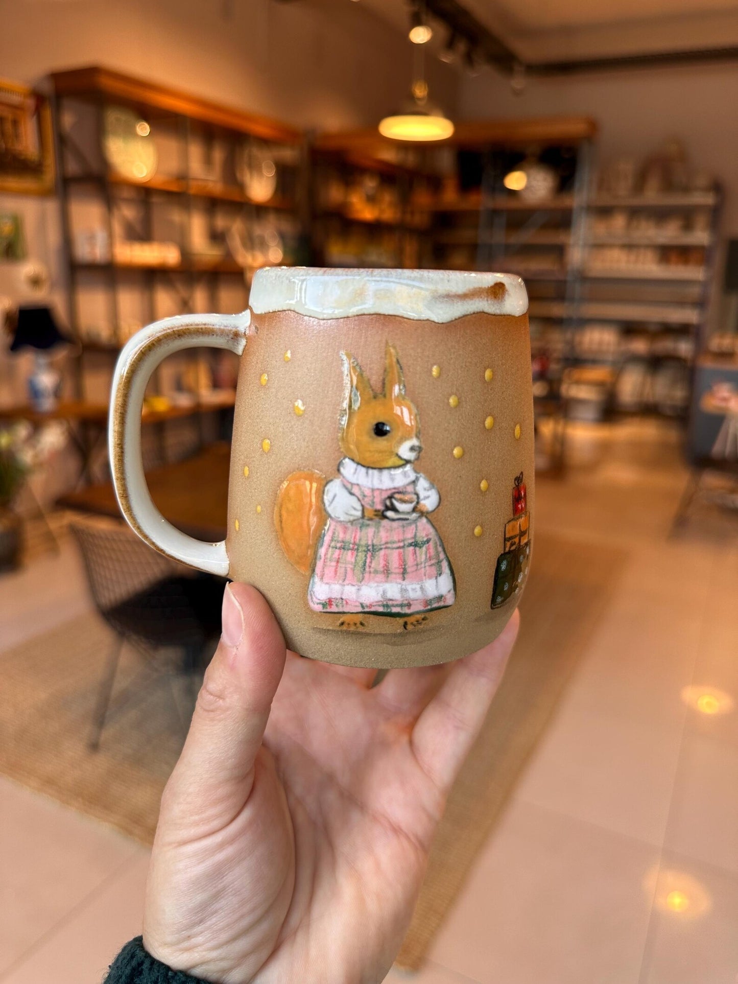 Stoneware Mug – Squirrel in Dress