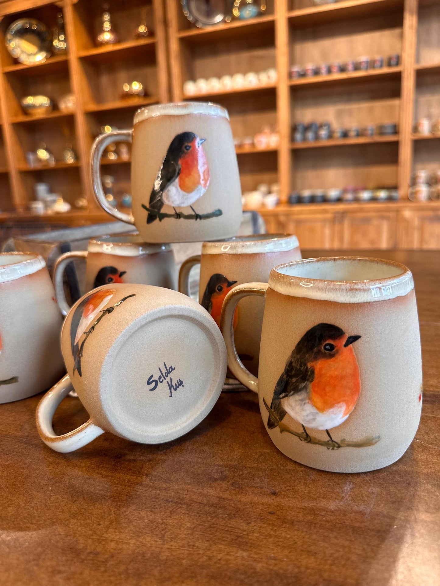 Stoneware Mug – Robin on Bare Branch