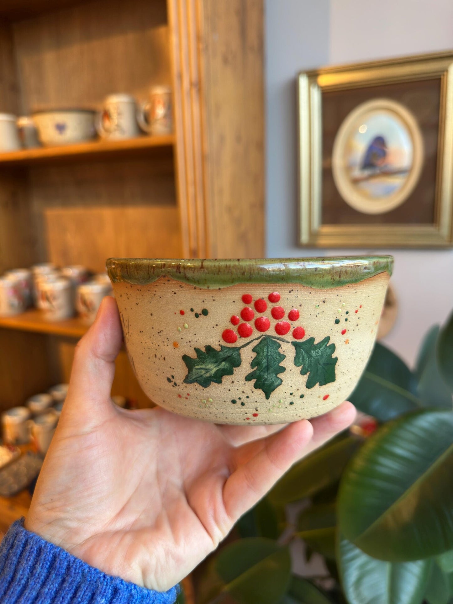 Stoneware Bowl – Red Toadstool Mushroom