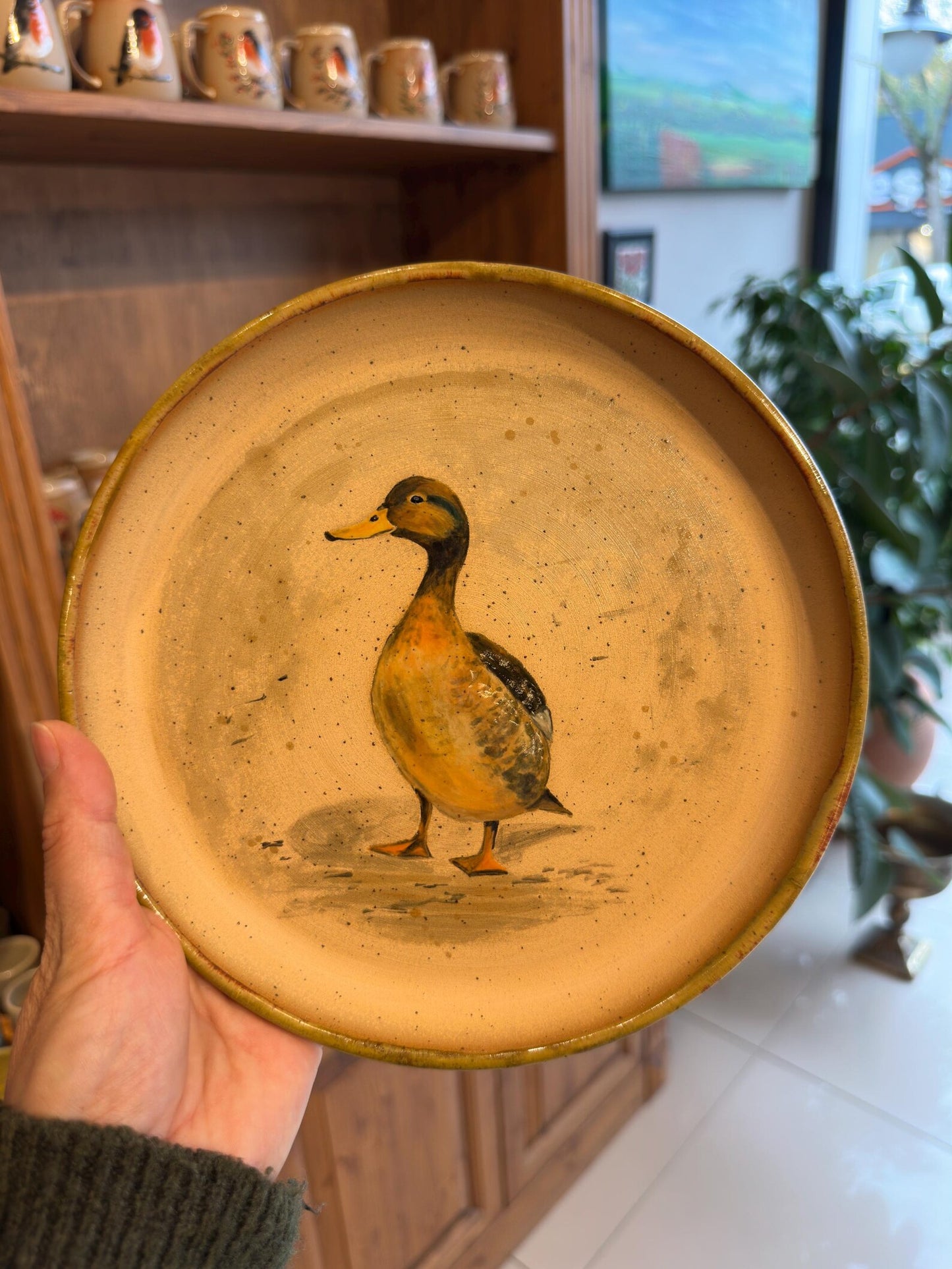 Stoneware Plate – Standing Mallard Duck
