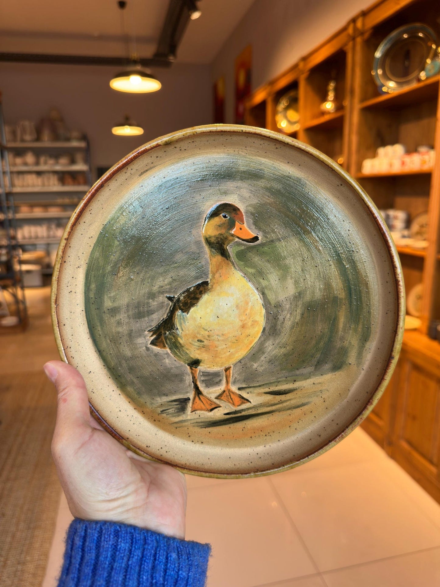 Stoneware Plate – Duck Design