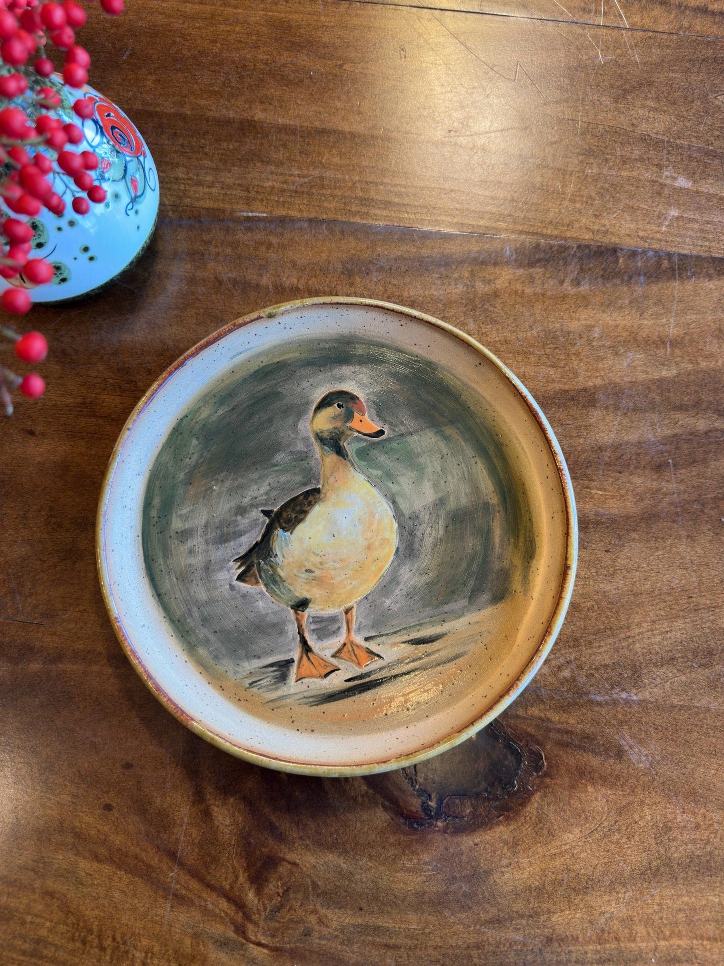 Stoneware Plate – Duck Design