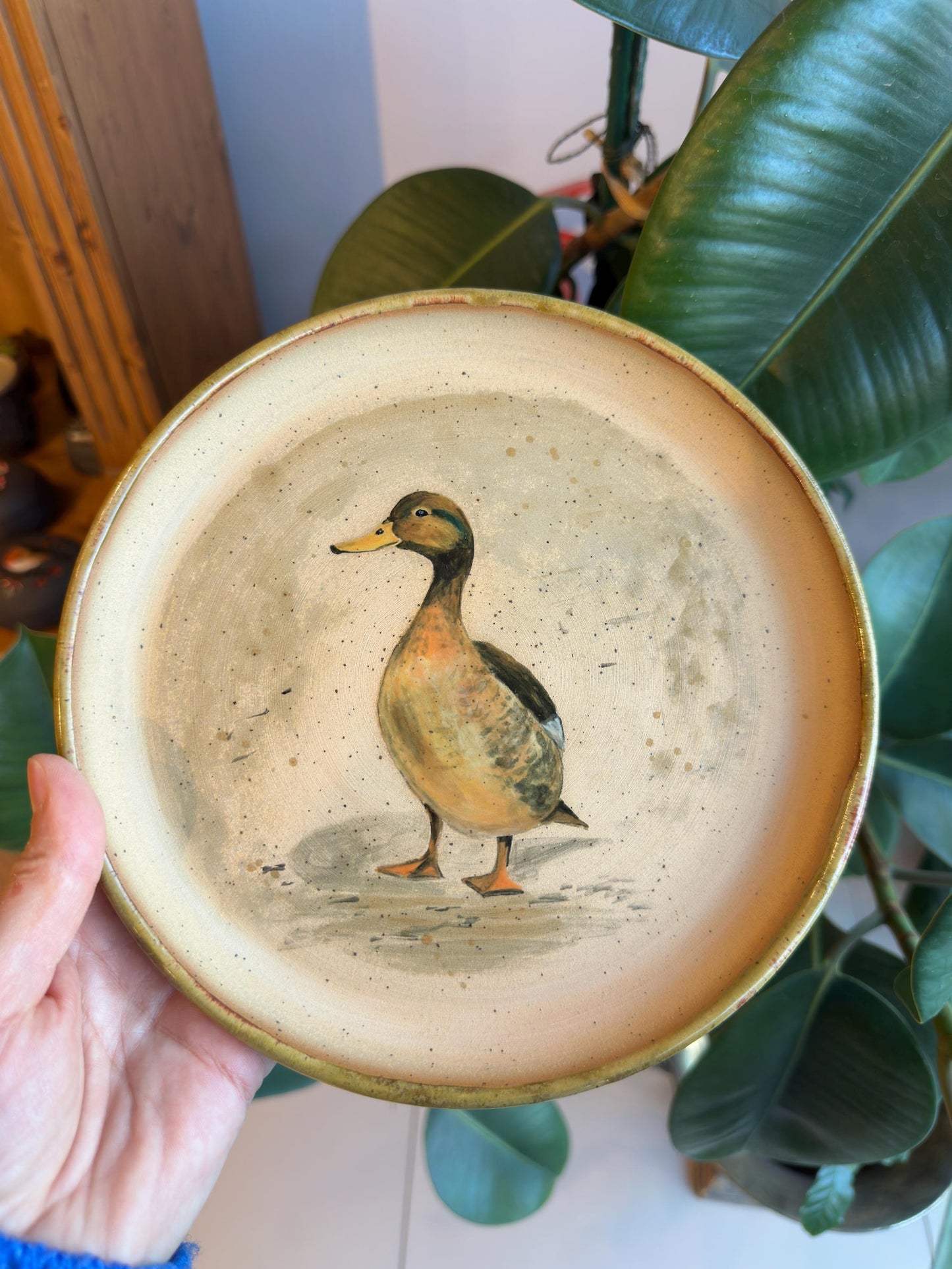 Stoneware Plate – Standing Mallard Duck