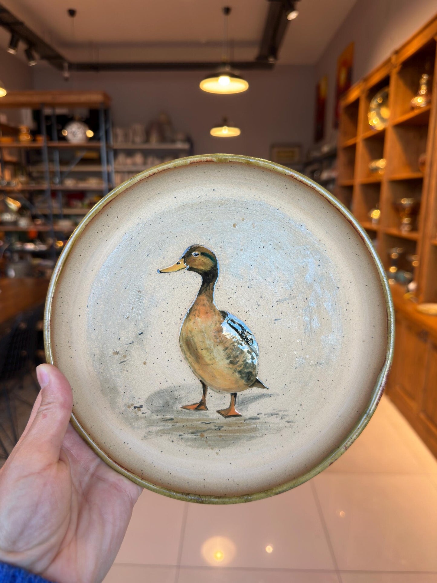 Stoneware Plate – Standing Mallard Duck