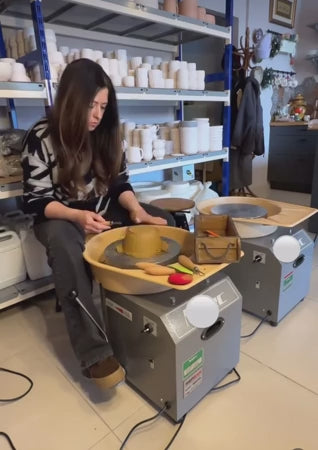 Load video: Artisan shaping a ceramic bowl in a UK